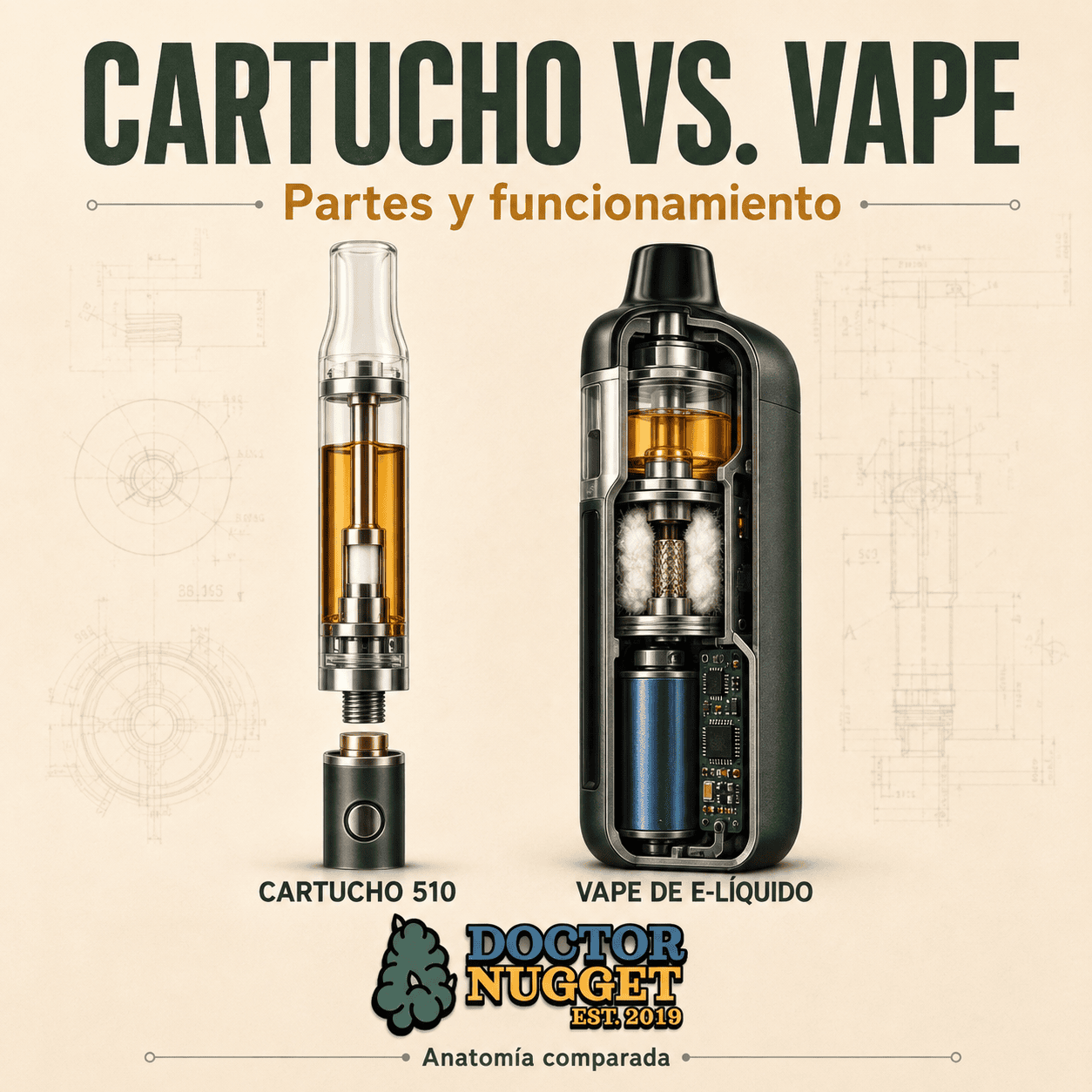 ¿Cuál es la diferencia entre un cartucho y un vape? Partes y funcionamiento